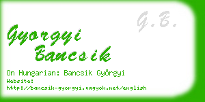 gyorgyi bancsik business card